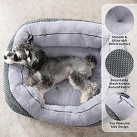 Nichoir rectangulaire pour chien à motif uni quatre saisons, lavable en machine, lit douillet pour animaux de compagnie, antidérapant