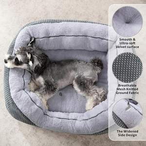 Personalizado para Amazon Four Seasons patrón sólido Rectangular Casa de perro lavable a máquina suave dormir mascota nido antideslizante cama para perro - Product Image 2