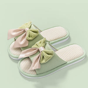 Nouvelle Collection 2025 – Chaussons en Lin à Nœud Papillon – Antidérapants d'Intérieur – Vente en Gros - Product Image 5