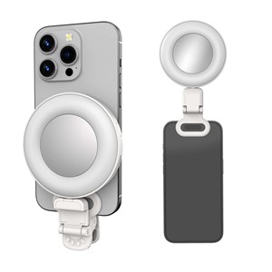 D01 Selfie Ring Light Phone 180 Grados Flip Design USB Recargable Espejo de maquillaje plegable con recarga - Product Image 5