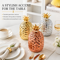 24Pcs Ensembles de Couverts Ananas Ensemble de Couverts de Luxe Ensemble de Couverts en Acier Inoxydable Couteau Fourchette et Cuillère Ensemble de Couverts pour Cadeau