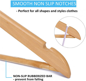 Appendiabiti in legno massello appendiabiti per <span class=keywords><strong>vestiti</strong></span> colori naturali 20 pz con scanalature e ganci cromati a 360 gradi - Product Image 5