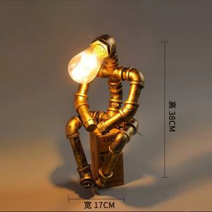 Nuevo diseño de metal estilo artístico <span class=keywords><strong>Industrial</strong></span> pintado Vintage <span class=keywords><strong>Industrial</strong></span> Rust Steampunk Pipe lámpara de <span class=keywords><strong>mesa</strong></span> de escritorio - Product Image 5