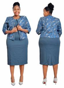 Quality Formal Print Turkey Dress Plus Size Women One <b>Set</b> Brocade Suit for Mother of Bride - Product Image 1