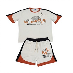 Conjunto Deportivo de Verano para Hombre <span class=keywords><strong>J</strong></span> & <span class=keywords><strong>H</strong></span>, 2 Piezas, Camiseta y Pantalones Cortos, 100% Algodón Ecológico, Estampado Digital, Bloques de Color, Tallas Grandes - Product Image 4