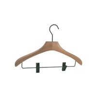 Costume de style classique personnalisé cintres en bois prix d'usine cintres en bois solide de qualité supérieure pas cher avec clip en métal pour vêtements