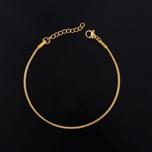 Pulsera de Acero Inoxidable 316L con Eslabones de Serpiente Redondos, Chapada en Oro de 18K, Moderna y Elegante, para Unisex, Ancho 1/1.5/2.4MM - Product Image 1