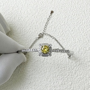 SPJ a basso prezzo scintillante 925 in argento Sterling bracciale gioielli in zircone cubico giallo rosa pietra diamante bracciali Tennis <span class=keywords><strong>donna</strong></span> - Product Image 6