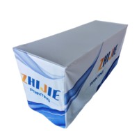 Housses de table promotionnelles imprimées pour salons professionnels, personnalisées, drapées, en polyester, ajustées, réutilisables, écologiques, à motif de dessin animé, 4/6/8 pieds