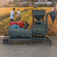 Machine à décortiquer le riz au diesel pour usage commercial, avec décortiqueuse et polisseuse de riz