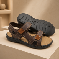 Sandales de sport en cuir véritable pour hommes, respirantes, en maille, antidérapantes, confortables, à bout ouvert, pour la plage, la marche en plein air, printemps