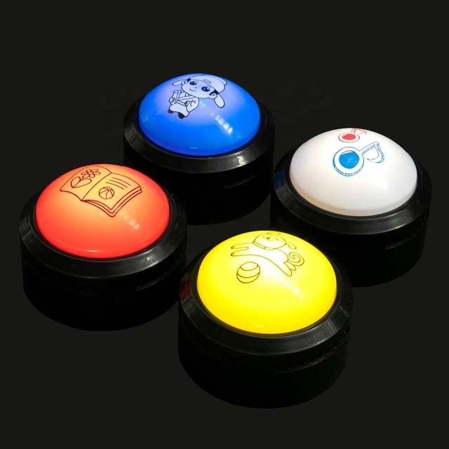 Interactive Talking Button LED Loud Sound Recordable Game Buzzer for Kids' DIY Learning School Competitions Battery Music Boxes