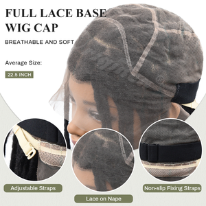 Originea, Nuevo, Cabello Humano Brasileño Natural, Rastas Interconectadas, Pelucas con Frente de Encaje Completo, Peluca de Rastas para Mujeres y Hombres - Product Image 2