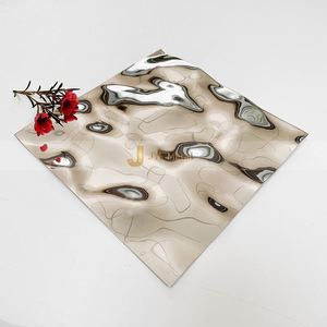 Panneau décoratif en acier inoxydable à effet d'ondulation d'eau EX534 pour projet de design mural intérieur de hall d'hôtel de luxe - Product Image 5