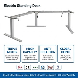 3 Legs Electric Height Adjustable and <strong>Rotatable</strong> Office Corner <strong>Desk</strong> L Shaped Smart Electric Standing <strong>Desk</strong> Corner Office <strong>Desk</strong> - Product Image 5