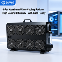 Combo de refroidissement liquide OCOCOO, radiateur en aluminium, 8 ventilateurs, pompe 4000W, 1300LH, soupape de décharge de pression du liquide de refroidissement, PC de jeu de bureau ATX