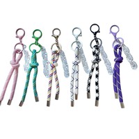 Porte-clés personnalisé tendance à faire soi-même, accessoire de clé artisanal, pendentif de sac en corde tressée, personnalisation exclusive