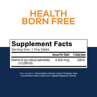Comprimés de vitamine A à haute puissance, sans sucre, végétaliens, certifiés GMP, en marque privée, 15 000 UI, pour soutenir la santé des yeux et de la peau