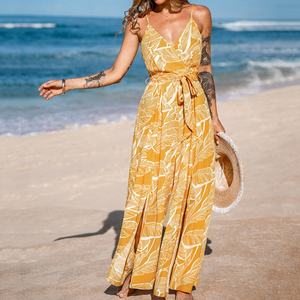 จั๊มสูทสไตล์ฮาวายคุณภาพสูง โชว์เนินอก สายเดี่ยว ผ้าเรยอน 100% เนื้อนุ่ม พิมพ์ลาย จั๊มสูทแบบชิ้นเดียวสั่งทำได้ - Product Image 3