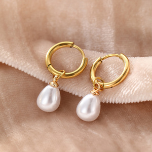 Boucles d'oreilles pendantes élégantes et luxueuses en perles, simples et tendance pour femmes, bijoux en gros pour usage quotidien – Vente chaude - Product Image 4