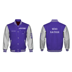 Chaqueta Varsity Personalizada para Hombre, Material de Lana, Temporada de Invierno, Talla Grande, Decoración de Oveja, Botones, Estilo Béisbol, para Adultos, Venta al Por Mayor - Product Image 3