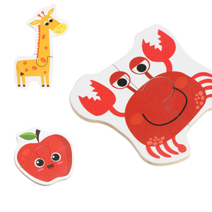 Jeu de puzzle en carton pour enfants, 2 pièces, animaux, circulation routière, fruits, bilingue, Montessori, éducatif, cadeau d'apprentissage - Product Image 3