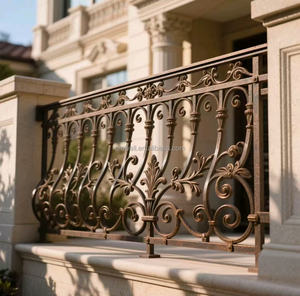 Main courante <span class=keywords><strong>en</strong></span> bois élégante et moderne pour intérieur, <span class=keywords><strong>rampe</strong></span> <span class=keywords><strong>d</strong></span>'<span class=keywords><strong>escalier</strong></span> pour balcon et intérieur personnalisée avec design <span class=keywords><strong>en</strong></span> fer forgé et acier inoxydable - Product Image 3