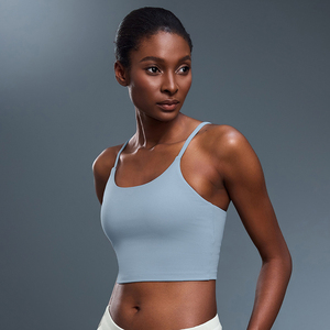 Débardeurs <span class=keywords><strong>de</strong></span> yoga/croptops <span class=keywords><strong>de</strong></span> sport pour femmes, respirants, extensibles dans les quatre sens, en Spandex/Nylon, avec soutien-gorge intégré, prix économique, vente en gros - Product Image 1