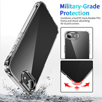 Coque de téléphone portable en acrylique dur Transparent simple pour iPhone 16e 15 14 Plus 13 12 11 Pro Max coque de protection antichoc en TPU