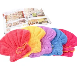 Double layer Microfiber Thick Women Shower Colorful Double Layer Bath Shower Hair Cover Adults Waterproof Bathing