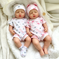 Poupées Reborn en Silicone LouLou de 18 Pouces, Yeux Ouverts/Refermés, Jouets pour Bébés Nouveaux-nés, Poupées Compagnon pour Nourrissons