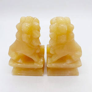 Fengshui pedra de cura natural do cão, amarelo <span class=keywords><strong>jade</strong></span> foo para decoração de casa, atacado, 2022 - Product Image 4