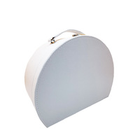 Boîte cadeau en cuir semi-circulaire personnalisée, étui d'emballage cosmétique, boîte de rangement pour bijoux, logo imprimé