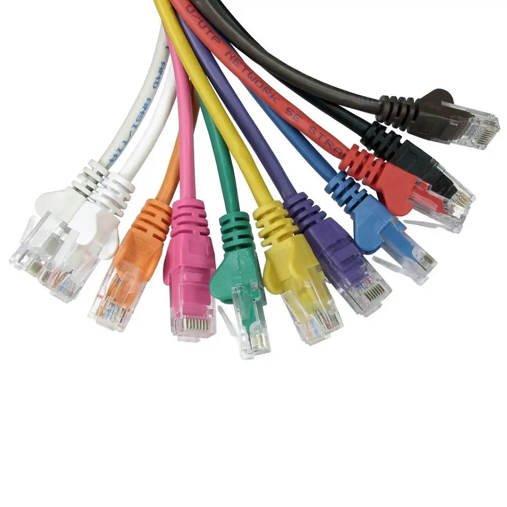 Cabo de rede ethernet cat 5e cat 6 7 rj45 internet, remendo, atacado, 0.25m a 50m, recarregável, pp