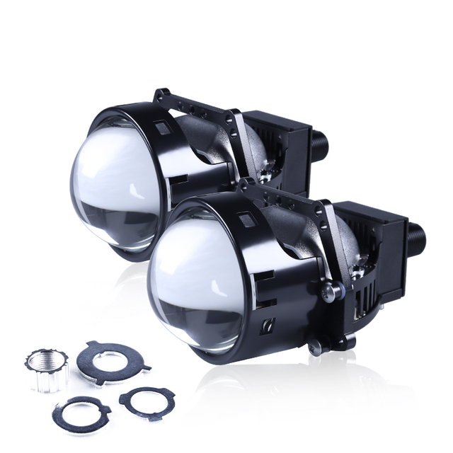 Big Lens 140W 24000LM Laser Projector with H1 H4 H7 H11 9005 9006 LED Headlight and LED for Improved Visibility