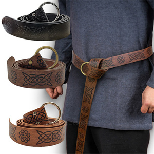 Cinturón Vikingo Renacentista de Cuero para Hombre, Cinturón Medieval, Accesorio de Disfraz de Guerrero para Cosplay - Product Image 4