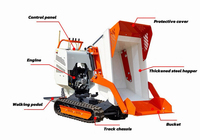 Hochlastfähiger Benzinbetriebener Hydraulischer Mini-Raupendumper mit Gummiketten 1 Jahr Garantie Hocheffiziente Pumpe & Getriebe