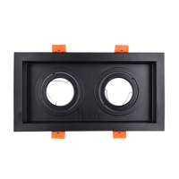 Module LED carré en aluminium pour éclairage encastré double, 2700k 3000k 4000k, noir, pour bureau à domicile, spot MR16 GU10