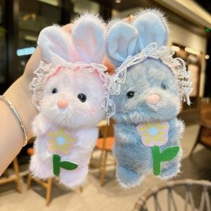 Peluche de Conejo con Pañuelo de Encaje, Orejas Largas, Llavero de Animal de Peluche, Juguete Suave de Conejito para Niñas, Regalo Listo para Envío - Product Image 1