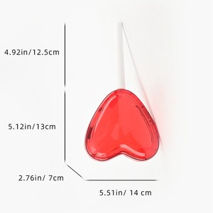 <span class=keywords><strong>Sac</strong></span> <span class=keywords><strong>à</strong></span> <span class=keywords><strong>main</strong></span> bandoulière transparent en acrylique en forme de cœur rouge pour femme, idéal pour les soirées, les bals de promo et comme cadeau de Saint-Valentin - Product Image 2