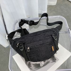 Bolsos de Cintura Modernos para Mujer, Gran Capacidad, Populares para Actividades al Aire Libre, Riñonera, Nueva Bolsa de Pecho Cruzada de Mezclilla - Product Image 6