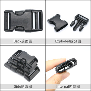 <b>Pet</b> <b>Collar</b> Buckle A-214 Plastic Quick Release Wear Resistant For Dog Leash Accessories Solid Color 16mm 20mm 25mm - Product Image 2