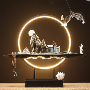 Zen ornement lumière rocaille eau qui coule <span class=keywords><strong>bureau</strong></span> <span class=keywords><strong>bureau</strong></span> décor lampe reflux brûleur d'encens lampe - Product Image 4