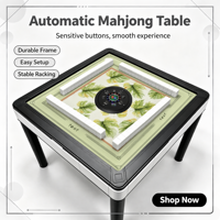 Table de Mahjong Automatique Électrique avec Nappe Personnalisée, 4 Joueurs, Silencieuse, Faible Bruit, Durable, 2-en-1 pour Salle à Manger et Salle de Jeu