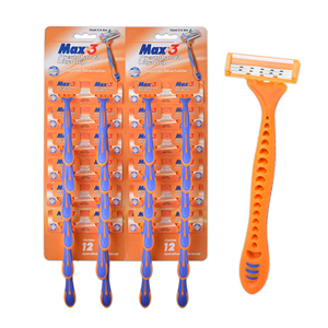 Rasoir <span class=keywords><strong>d</strong></span>épilatoire jetable à 3 lames pour femmes Rasoir sensible avec vitamine E et aloès - Product Image 1