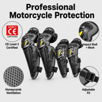 Coudières et genouillères de moto pour hommes, motocross, tout-terrain, VTT, certifiées CE, coque en PP, mousse haute densité