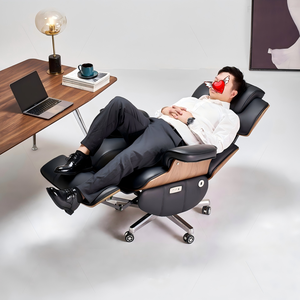 Chaise de bureau électrique ergonomique avec dossier et repose-pieds réglables, 360° °   Chaise de bureau pivotante pour le bureau à domicile et les cadres dirigeants - Product Image 1