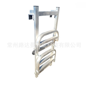 Ludaman Aluminum Truck Ladder 0.7m <b>Folding</b> Side Rear <b>Bed</b> Ladder For Pickup Trucks 150kg Load Capacity - Product Image 1