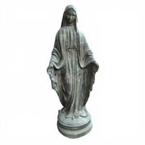Statue de la Vierge Marie en fer forgé, imitation antique, artisanat religieux catholique, vente en gros, pour jardin extérieur, aspect rouillé naturel, Vierge Marie - Product Image 1