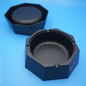 Cendrier en métal Marlboro avec couvercle, noir mat, forme géométrique ronde, pour usage au bureau, cadeau d'affaires - Product Image 4